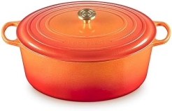 Le Creuset 15.5 qt Oval Dutch Oven in Flamme Doree - Crucible Knob