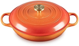 Le Creuset 3.5 qt. Signature Braiser in Flamme Doree with Crucible Knob
