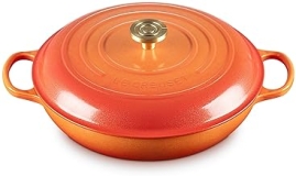 Le Creuset 5 qt. Enameled Cast Iron Signature Braiser in Flamme Doree - Crucible Knob