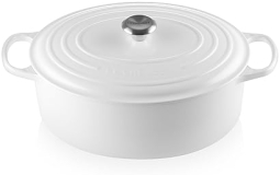 Le Creuset White Enameled Cast Iron Oval Dutch Oven, 9.5 qt.