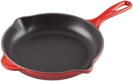 Le Creuset 9-Inch Cast Iron Skillet with Handle in Cerise