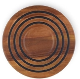 Le Creuset Acacia Wood Trivet with Black Silicone Rings - Magnetic
