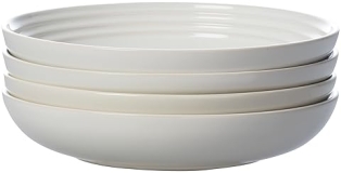 Le Creuset Stoneware Pasta Bowls, 9.75 Inch  Set of 4 White