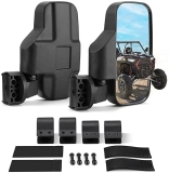 KEMIMOTO UTV Side Mirrors with Shatter-Proof Glass for Polaris RZR, Can Am, Kawasaki, Rhino - Fits 1.6" to 2" Roll Cage