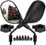 KEMIMOTO ATV Motorcycle Mirrors | 8MM 10MM Handlebar Accessories | Scooter Snowmobile Mope Compatible | 360° Ball Type Adjustment