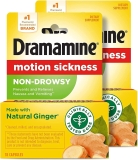 Dramamine Non-Drowsy Naturals Motion Sickness Relief Capsules with Natural Ginger - Pack of 5, 18 ea