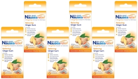 Sea-Band 24 Anti Nausea Ginger Chewing Gum Packs - Natural Relief