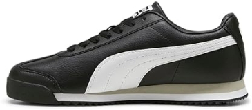 PUMA Men's Roma 24 Standard Shoes in Black-White-Smokey Gray, Size 10