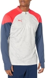 PUMA Men's Training 1/4 Zip Top in White and Fire Orchid