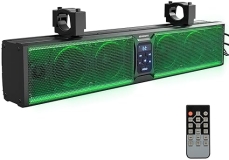 KEMIMOTO Waterproof UTV Sound Bar with Bluetooth, Multicolor Lights, 6 Speakers - 25-inch