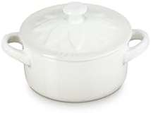 Le Creuset Mini Round Cocotte with Flower Lid, 8oz. in Meringue