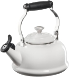 Le Creuset White Enamel On Steel Whistling Tea Kettle, 1.7 qt.