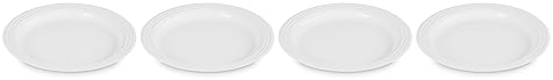 Le Creuset Stoneware Dinner Plates Set of 4, 10.5" Each, White - Premium Quality