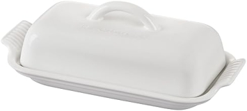 Le Creuset White Stoneware Heritage Butter Dish - Elegant Kitchenware