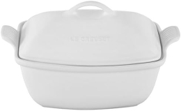 Le Creuset 4.5 qt. Deep Baker with Lid in White Stoneware