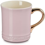 Le Creuset Vancouver Mug 14 oz. Chiffon Pink with Gold Metallic Handle