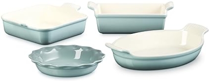 Le Creuset Stoneware Heritage Bakeware Set in Sea Salt, 4-Piece