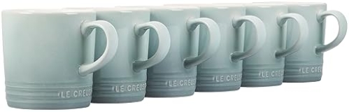 Le Creuset Stoneware London Mugs Set of 6, 12 oz. Each - Sea Salt Finish