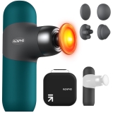 RENPHO Mini Massage Gun with Heat for Pain Relief - Portable Deep Tissue Muscle Massager for Back, Neck, Body - Travel Size with Carry Case