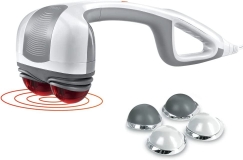 Homedics Dual Head Percussion Massager with Heat - Adjustable Intensity & Interchangeable Nodes for Full Body Relief