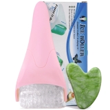 BEAKEY Ice Roller & Gua Sha Set for Cryotherapy, Reduces Puffiness - Pink