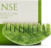 LEOSENSE Natural Jade Gua Sha Hair Scalp Massage Comb for Head and Facial Care
