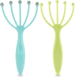 ZİEDİOP Handheld Scalp Massager Set for Relaxation & Stress Relief, Blue/Green (2-Pack)