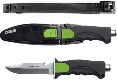 Cressi Skorpion Diving Knife - Tempered Stainless Steel Blade for Spearfishing - Pointed & Blunt Tip