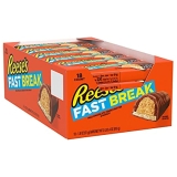 Reese's Bulk Reeses Fast Break Milk Chocolate Peanut Butter Nougat Candy Bars, 1.8 oz (18 Ct)