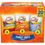 Goldfish Family Favorites Variety Pack - Cheddar, Colors, and Baby Crackers Snack Packs, 20 Ct