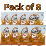 Goldfish Baked Snack Crackers, 1 oz Bags, Pack of 8, Real Cheese