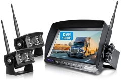 ZEROXCLUB 1080P FHD Wireless Backup Camera System for RV/Truck/Van, Night Vision, 7" Monitor, IP69 Waterproof - HW02