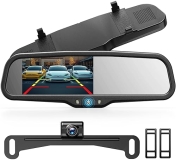 Auto-Vox Rear View Mirror Backup Camera: 4.3'' Wireless HD Camera with Intelligent Light Display, Waterproof, Night Vision - Car, Truck, Pickup