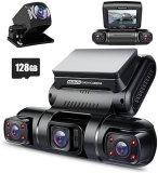 PRUVEEO 360 Degree View 4-Channel Dash Cam with GPS, WiFi, Night Vision - Front, Rear, Inside - 24/7 Recording & Parking Mode - Free 128G Card