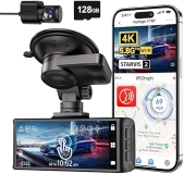 REDTIGER 4K Dual Dash Cam STARVIS Sensor, WiFi GPS, Night Vision, Voice Control, Parking Mode (F7N Touch)