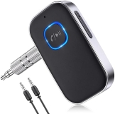 COMSOON Wireless Bluetooth Car Adapter with Noise Cancelling, Hands-Free Call - Black/Silver
