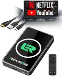 Locatedrise 2025 Wireless CarPlay & Android Auto Adapter for Streaming Netflix & YouTube - Adjustable Light Color