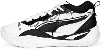 PUMA Men's Playmaker Pro Mid Courtside Sneaker, White-Black, Size 10