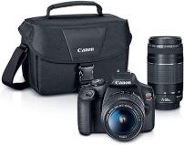 Canon EOS Rebel T7 DSLR Camera Bundle with 18-55mm and 75-300mm Lenses, Black