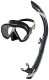 Atomic Aquatics Venom Mask and SV2 Snorkel Combo (Black/Silver)