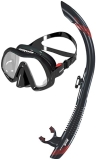 Atomic Aquatics Venom Mask and SV2 Snorkel Combo (Black/Red)